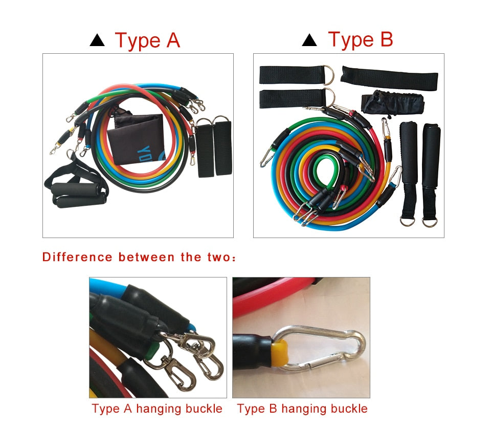 11 Pcs Resistance Bands Set